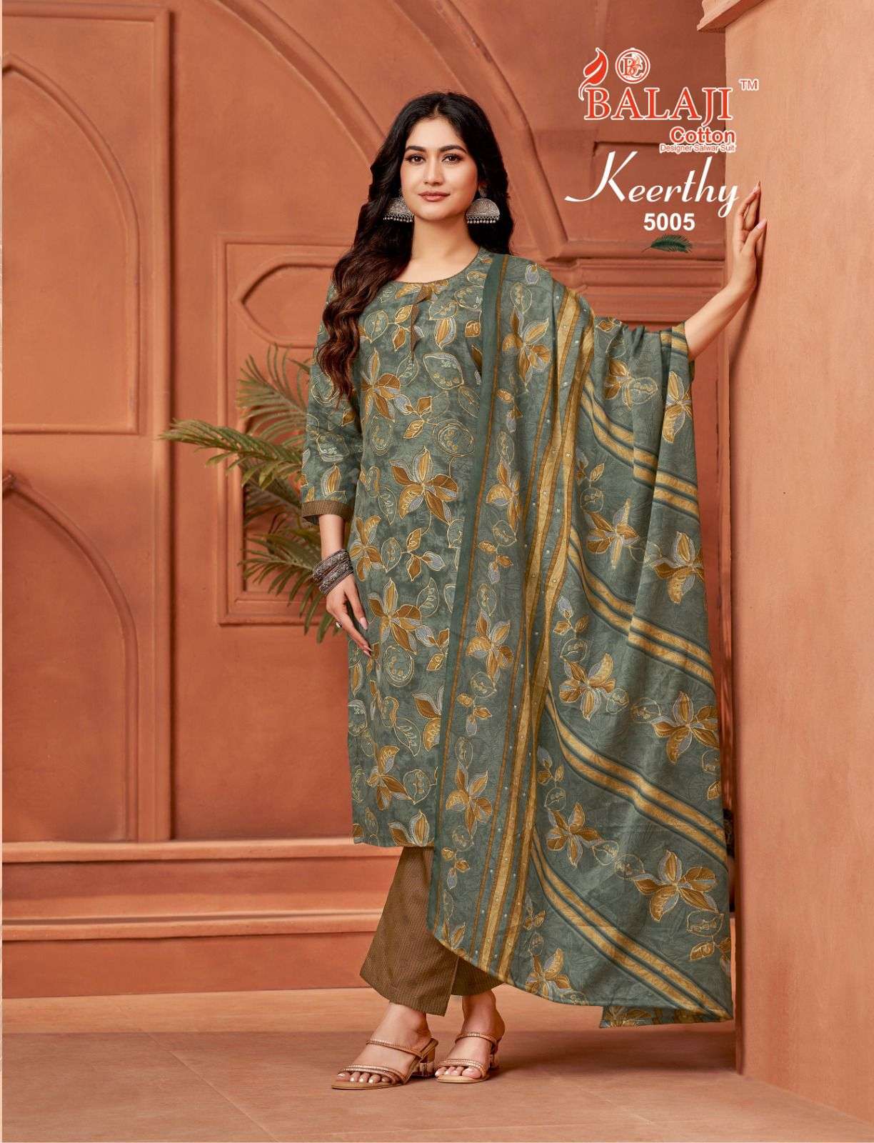 balaji cotton keerthy vol 5 5001-5010 pure mix cotton readymade designer low range catalogue wholesale price surat