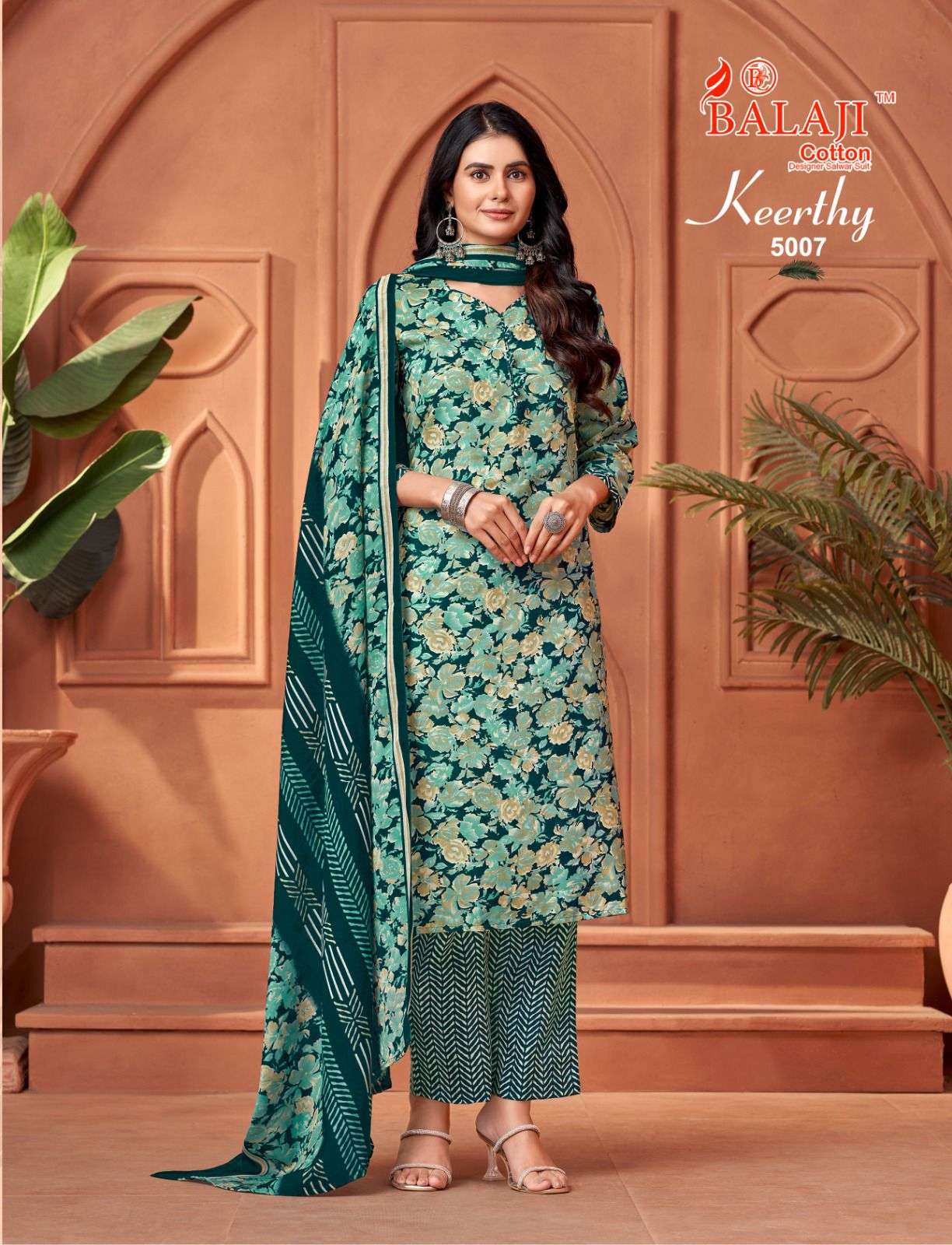 balaji cotton keerthy vol 5 5001-5010 pure mix cotton readymade designer low range catalogue wholesale price surat