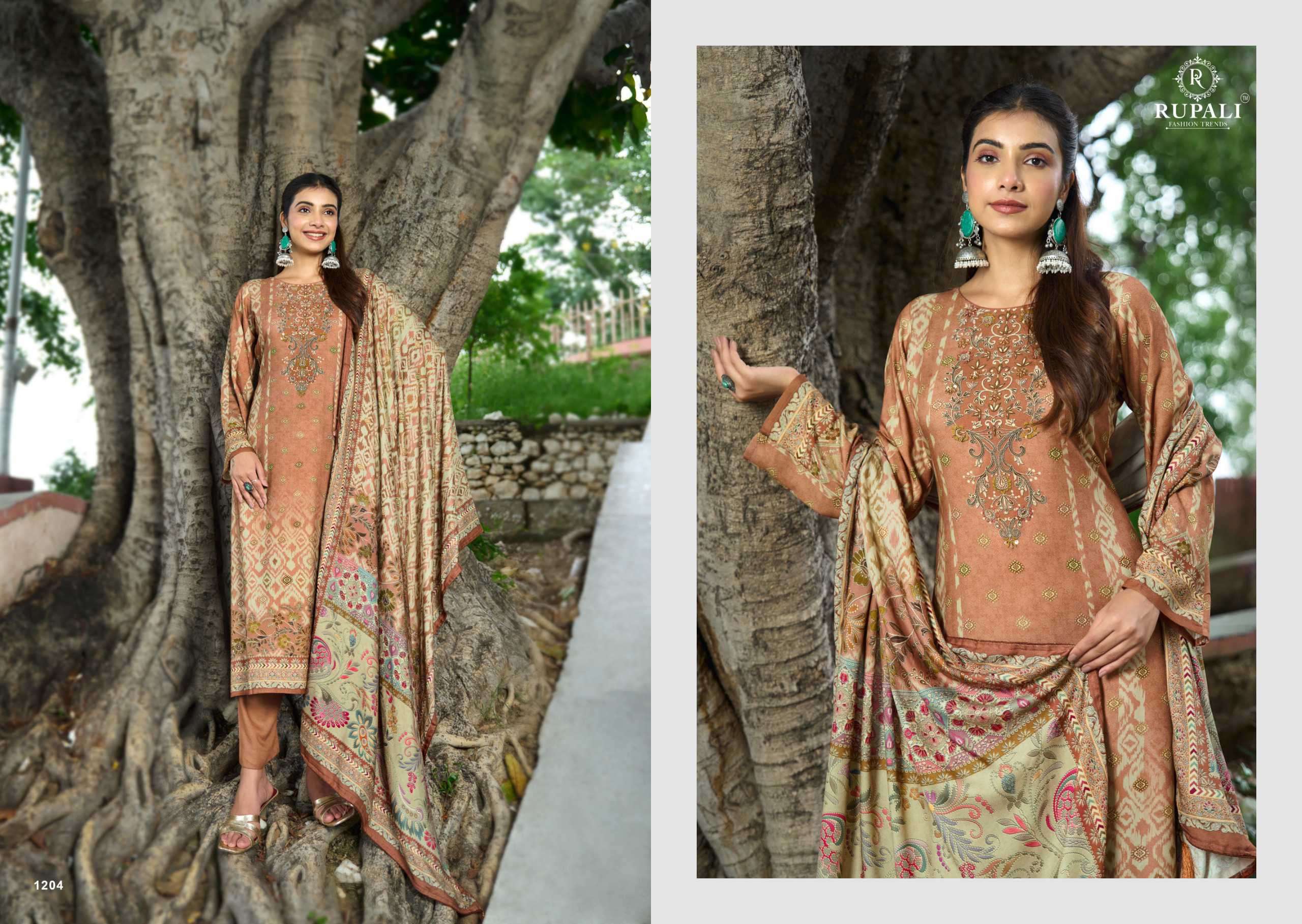 chakri by rupali fashion 1201 colora fancy digital printed pashmina salwar kameez wholeslae price surat