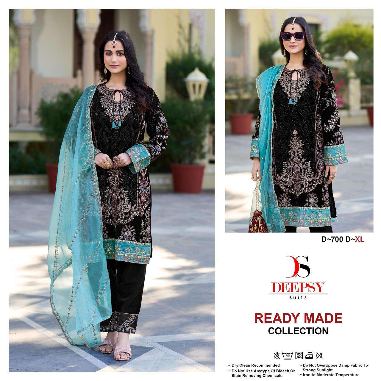 deepsy suits 700 colour series exclusive readymade 11000 velvet embroidered salwar kameez catalogue wholesaler surat