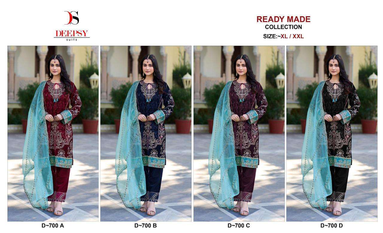 deepsy suits 700 colour series exclusive readymade 11000 velvet embroidered salwar kameez catalogue wholesaler surat
