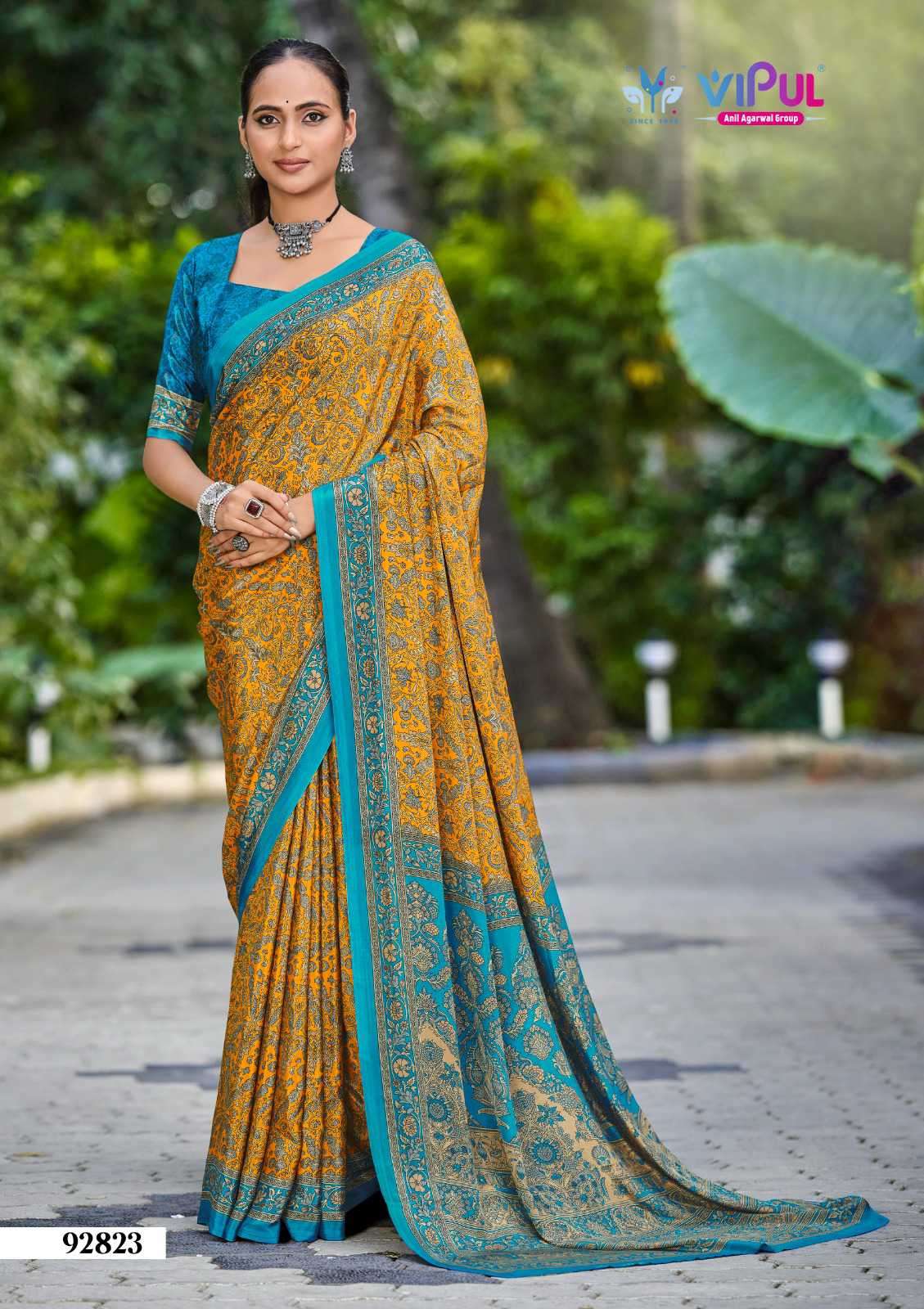 heritage silk vol-13 by vipul exclusive designer crape silk saree wholesale price surat