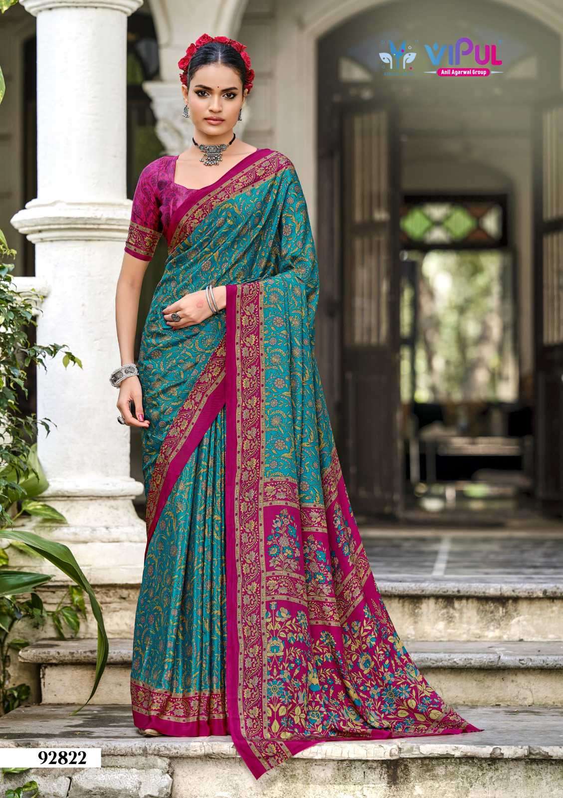 heritage silk vol-13 by vipul exclusive designer crape silk saree wholesale price surat