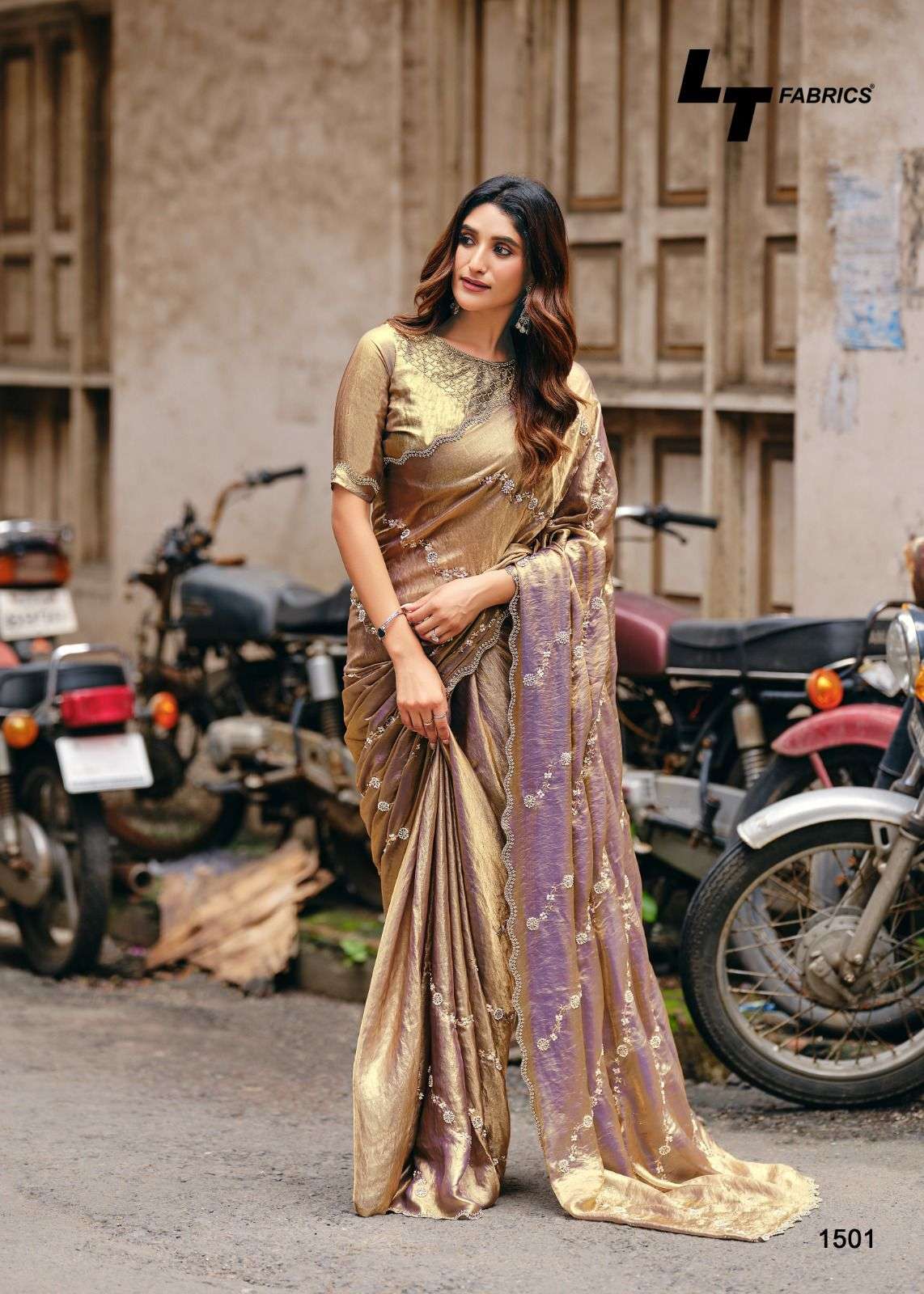 lt fashions classic vol 15 1501-1506 series designer nc malai silk embroidered party wear sarees catalogue wholesale price surat