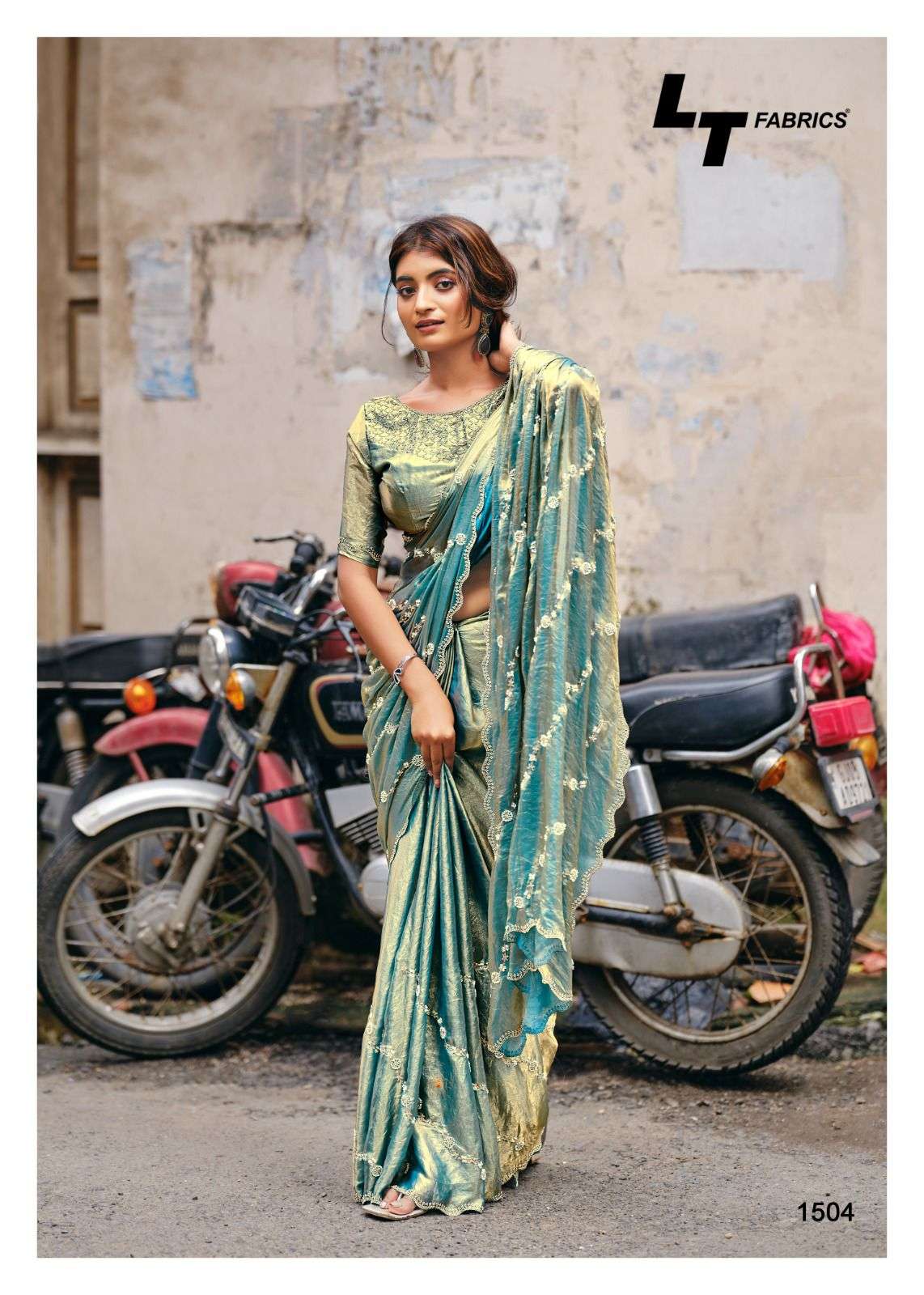 lt fashions classic vol 15 1501-1506 series designer nc malai silk embroidered party wear sarees catalogue wholesale price surat