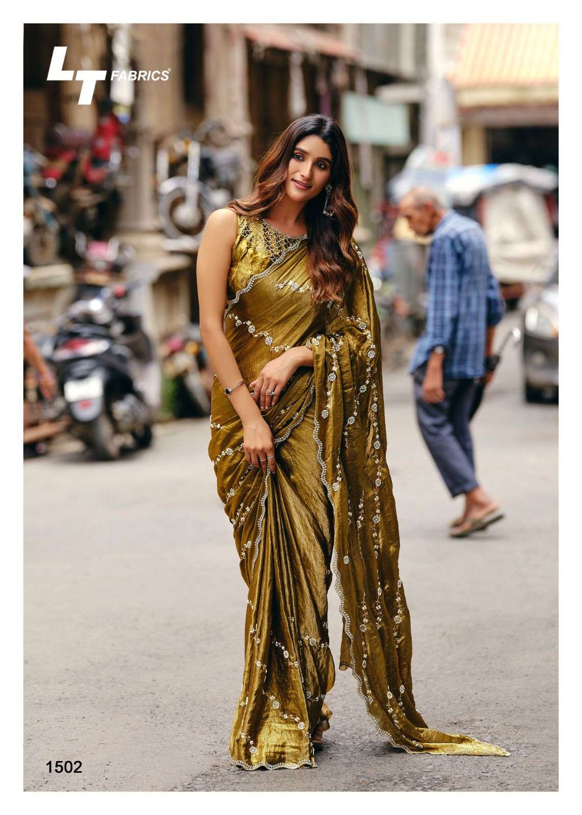 lt fashions classic vol 15 1501-1506 series designer nc malai silk embroidered party wear sarees catalogue wholesale price surat