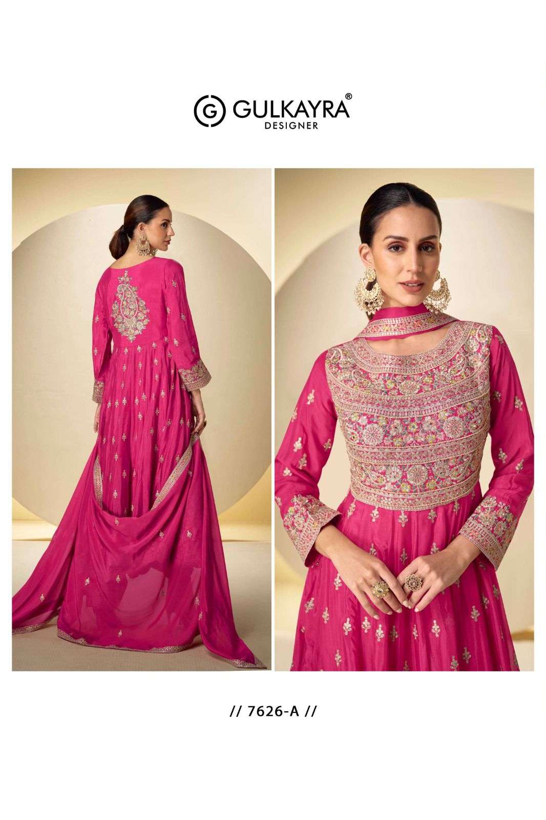 rasbari by gulkayra designer 7626 colors embroidered chinon readymade salwar kameez wholesale price surat
