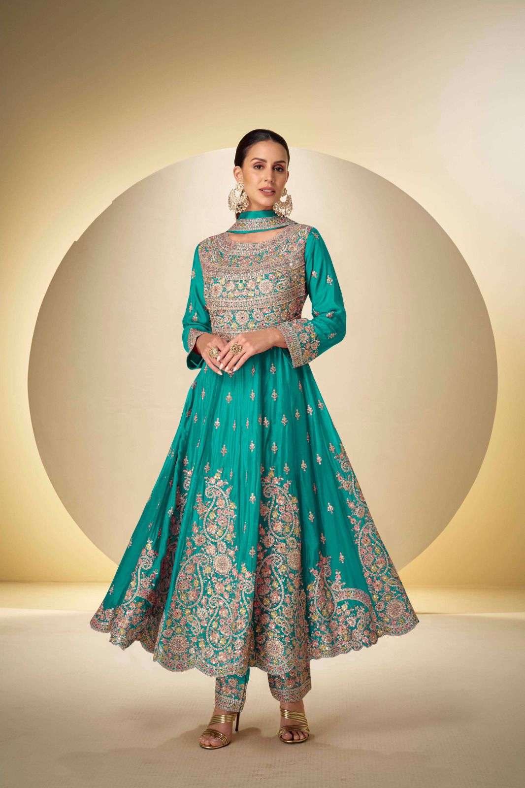 rasbari by gulkayra designer 7626 colors embroidered chinon readymade salwar kameez wholesale price surat