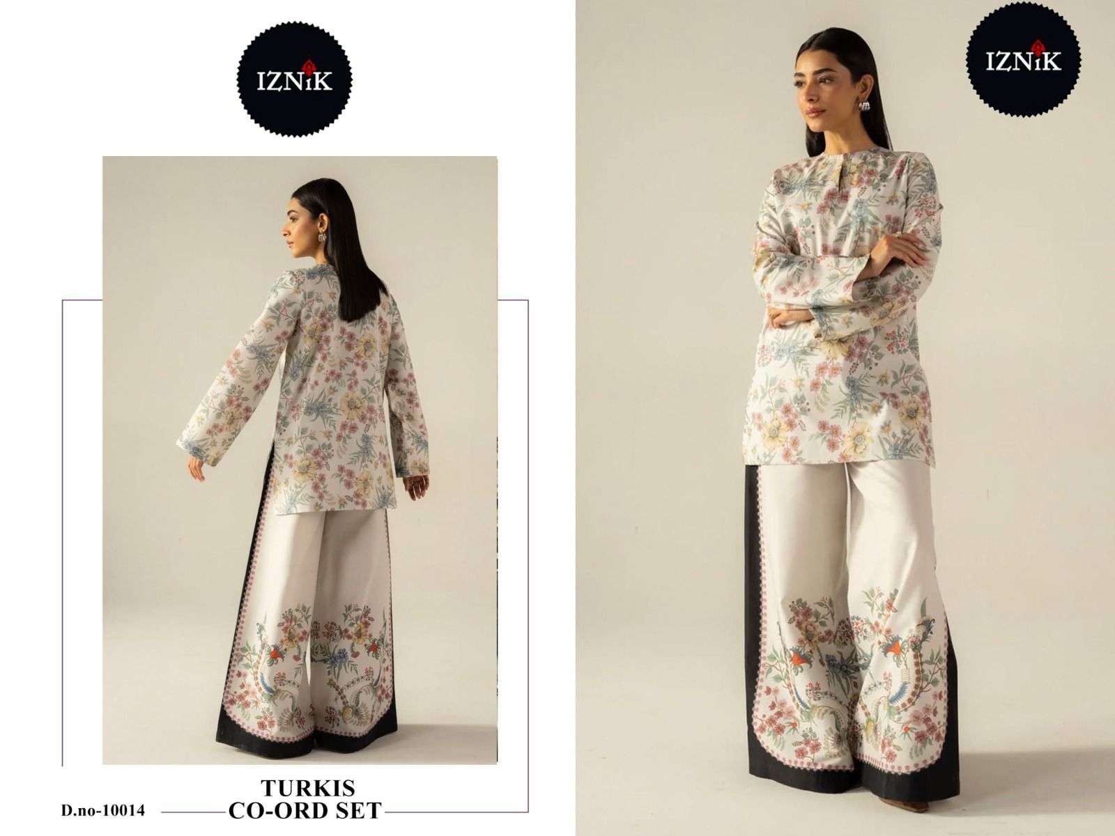 turkis vol-4 by iznik colors lawn fancy printed readymade cord set wholesale price surat