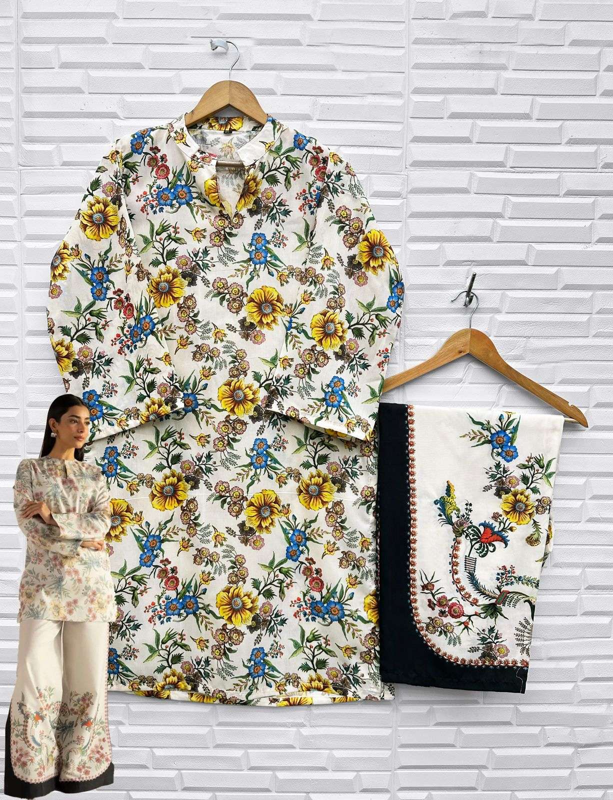 turkis vol-4 by iznik colors lawn fancy printed readymade cord set wholesale price surat