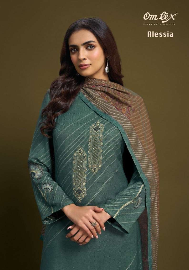 alessia by omtex 10061 colors exclusvie designer pashmina salwar kameez wholesale price surat