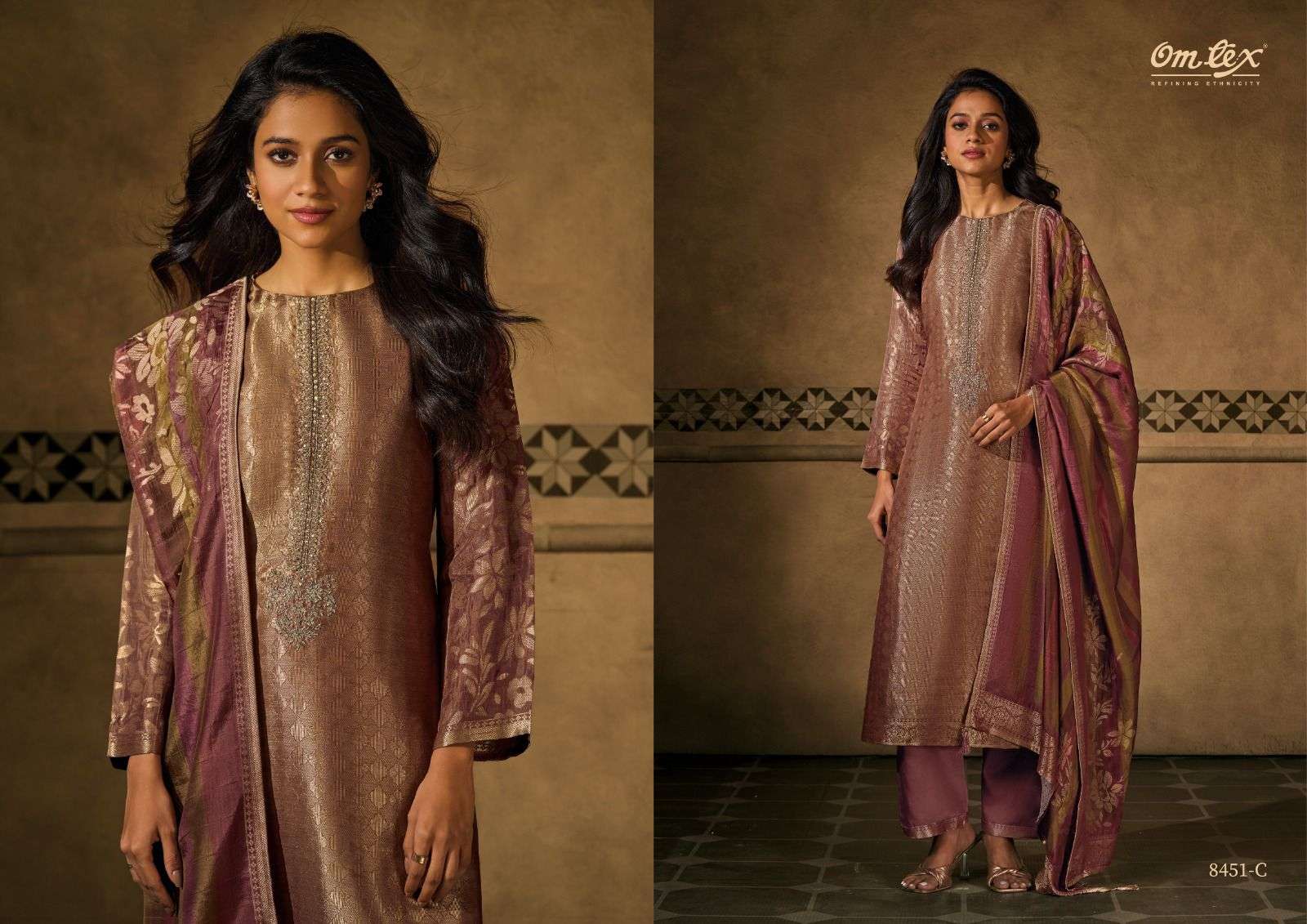 baarish by omtex 8451 colors fancy embroidered jacquard salwar kameez wholesale price surat