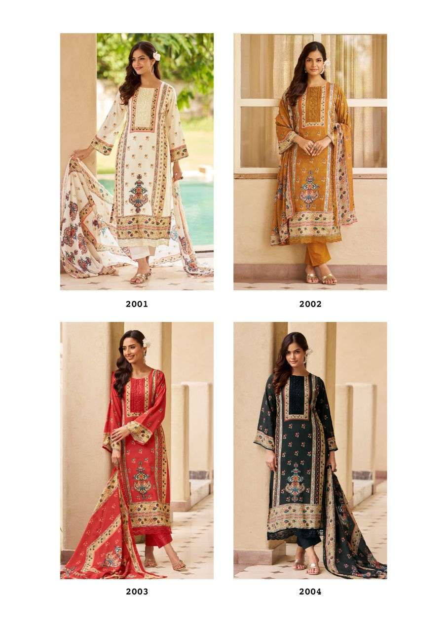 bagh vol-5 by hermitage fancy embroidered viscose lawn salwar kameez wholesale price surat