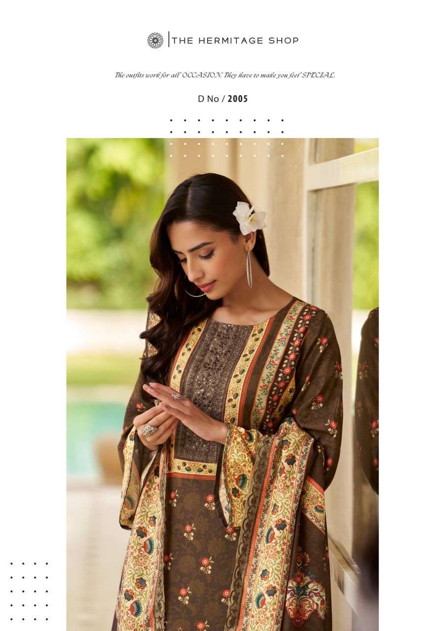 bagh vol-5 by hermitage fancy embroidered viscose lawn salwar kameez wholesale price surat