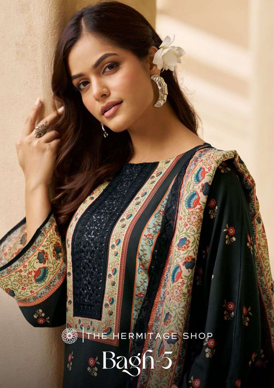 bagh vol-5 by hermitage fancy embroidered viscose lawn salwar kameez wholesale price surat