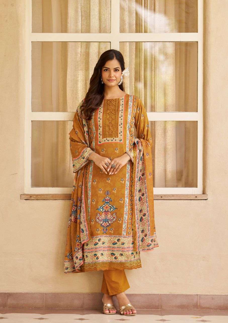 bagh vol-5 by hermitage fancy embroidered viscose lawn salwar kameez wholesale price surat