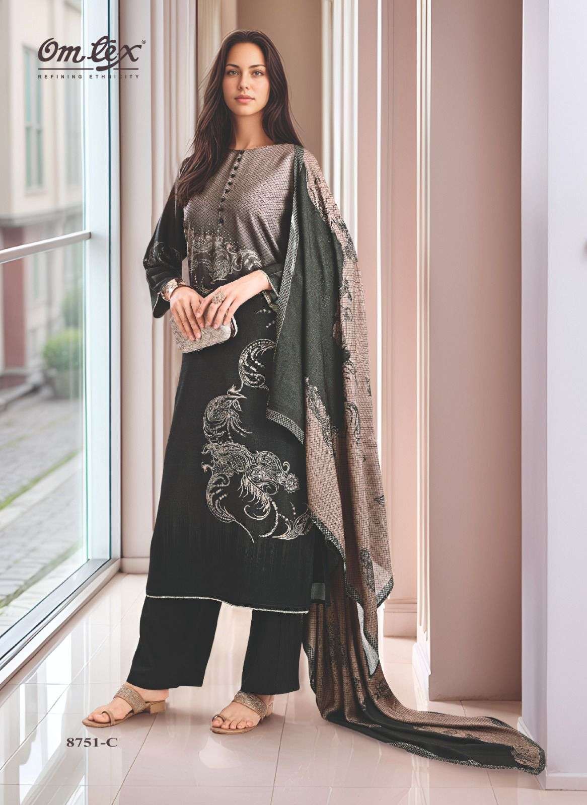 bianca by omtex 8751 colors pashmina fancy handwork designer salwar kameez wholesale price surat