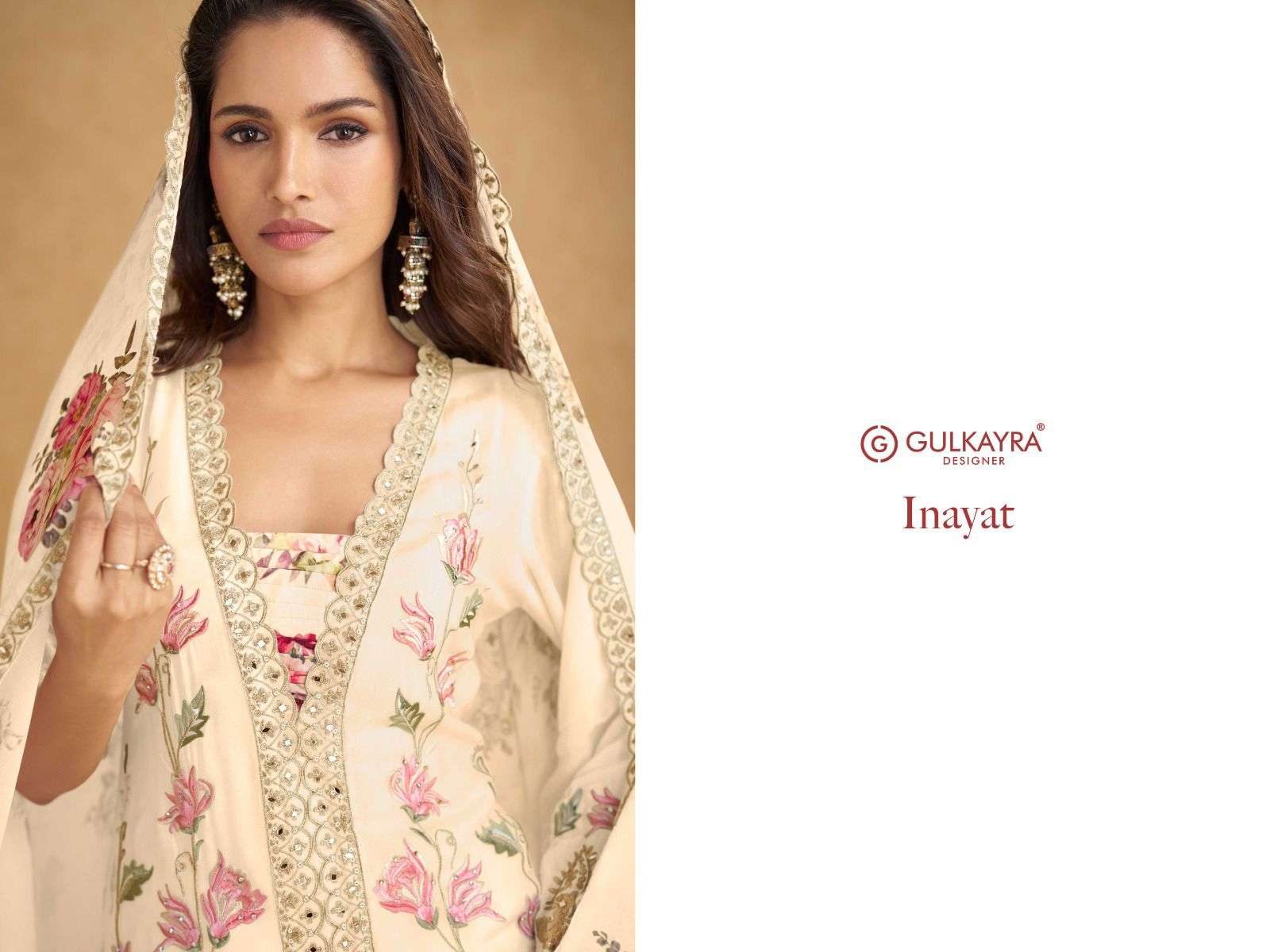 inayat by gulkayra designer 7555 colors handwork with embroidered chinon readymade salwar kameez wholesale price surat