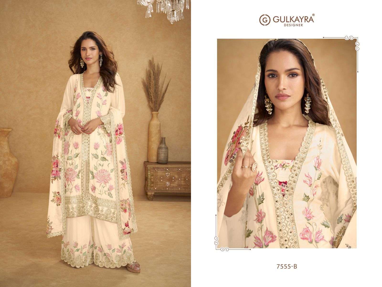 inayat by gulkayra designer 7555 colors handwork with embroidered chinon readymade salwar kameez wholesale price surat