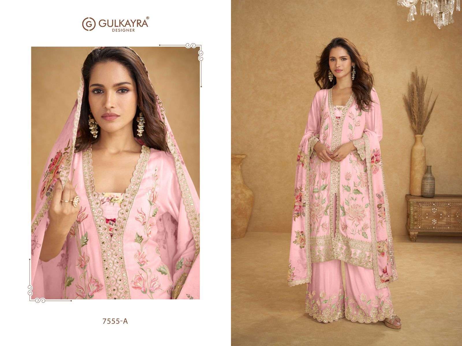 inayat by gulkayra designer 7555 colors handwork with embroidered chinon readymade salwar kameez wholesale price surat