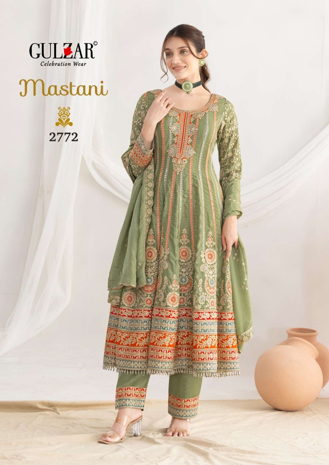 mastani by gulzar resham work with mirror handwork silk readymade salwar kameez wholesale price surat