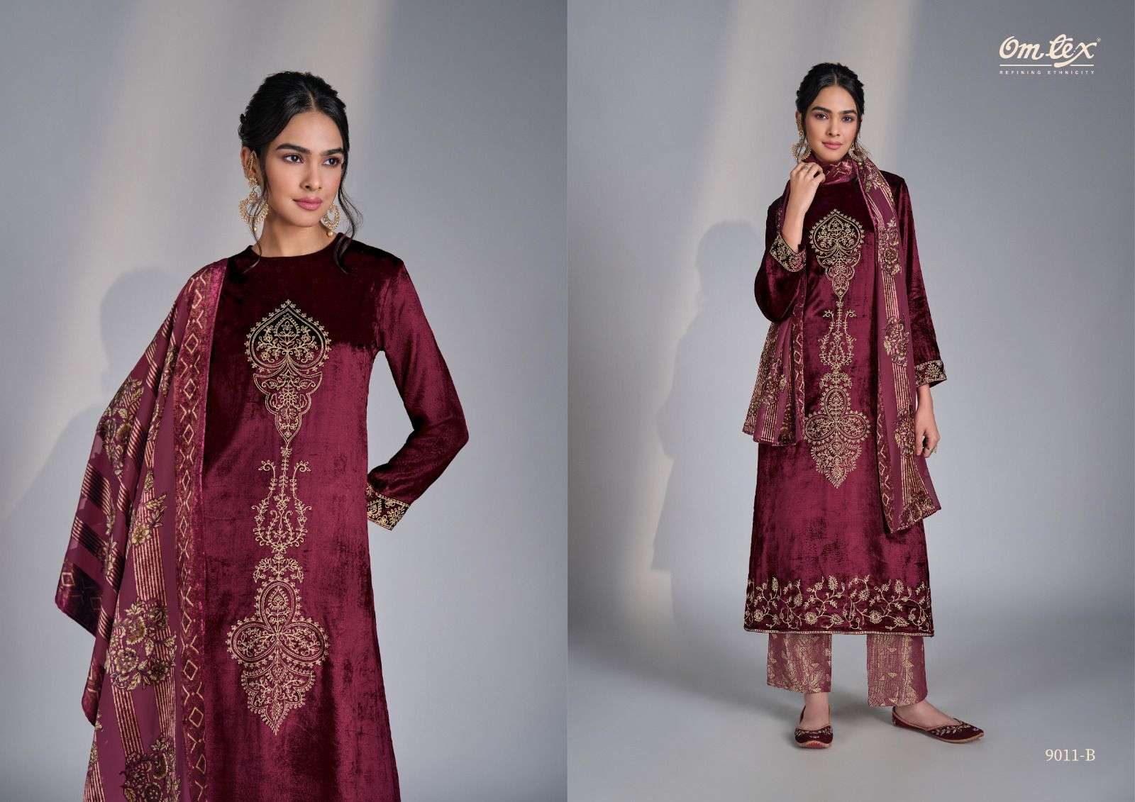 ritha vol-36 by omtex 9011 colors embroidere designer velvet salwar kameez wholesale price surat