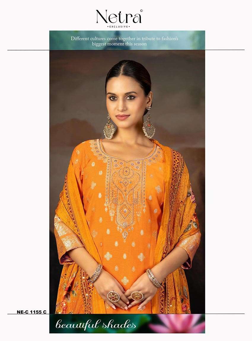 sejal by netra 1155 colors lakhnavi weaving designer party wear suit wholesale price surat