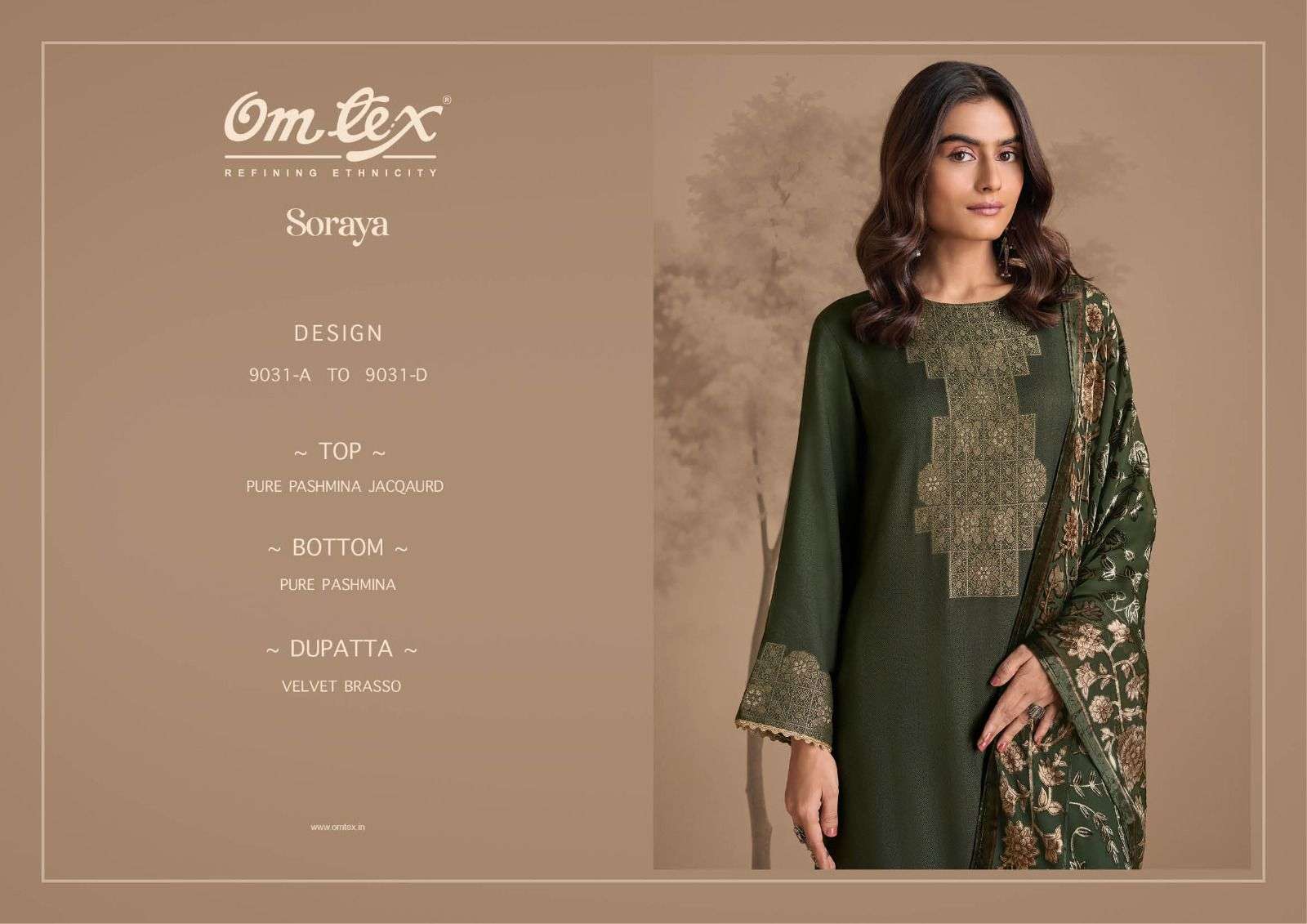 soraya by omtex 9031 colors pashmina jacquard with fancy work salwar kameez wholesale price surat