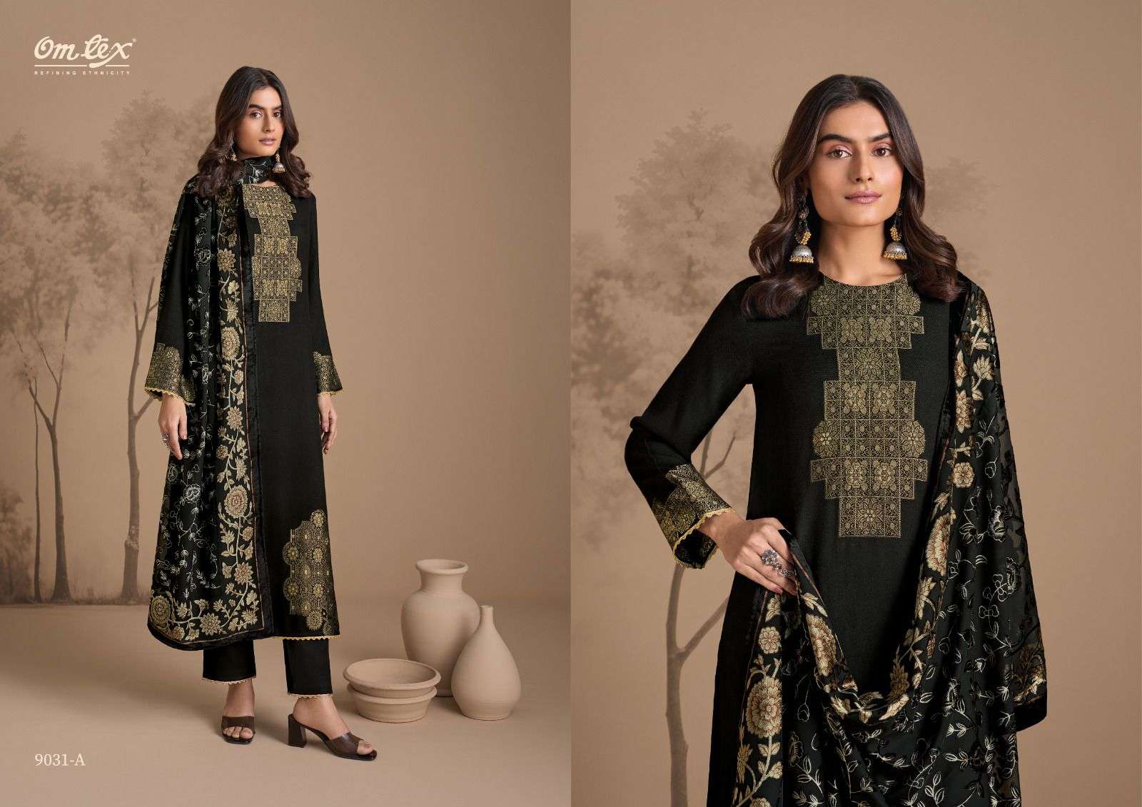 soraya by omtex 9031 colors pashmina jacquard with fancy work salwar kameez wholesale price surat