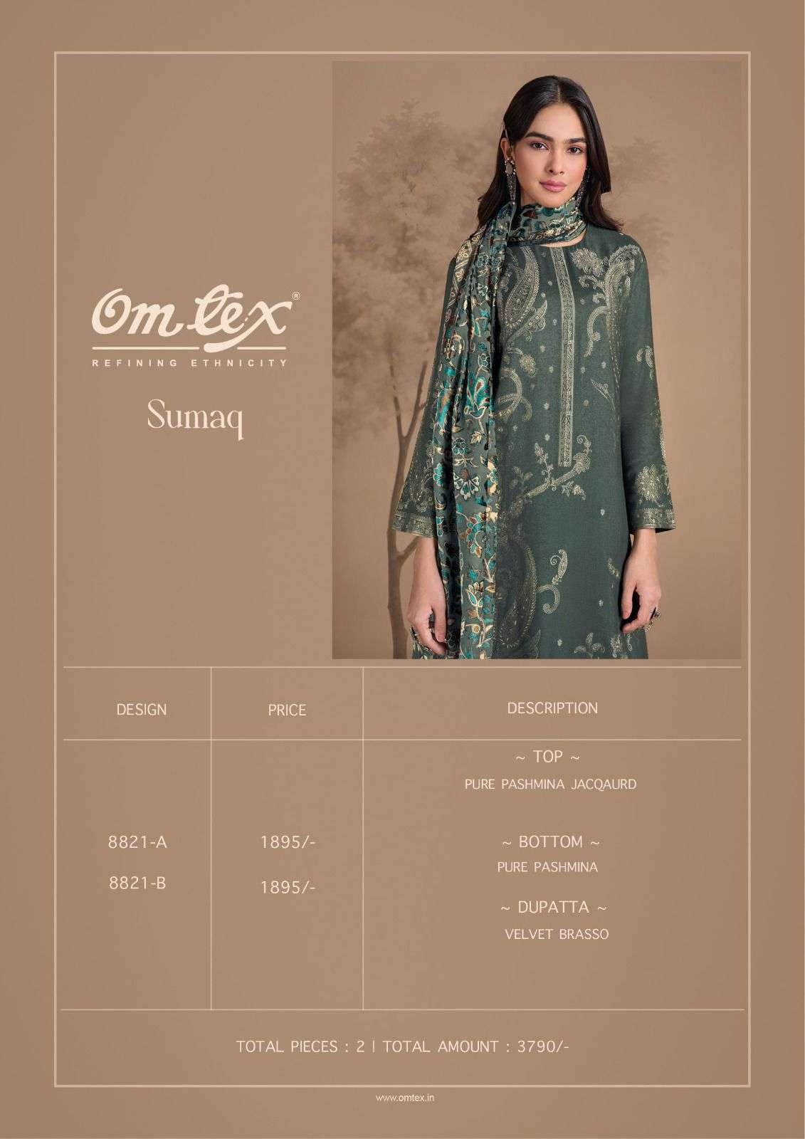 sumaq by omtex 8821 colors pashmina jacquard designer salwar kameez wholesale price surat