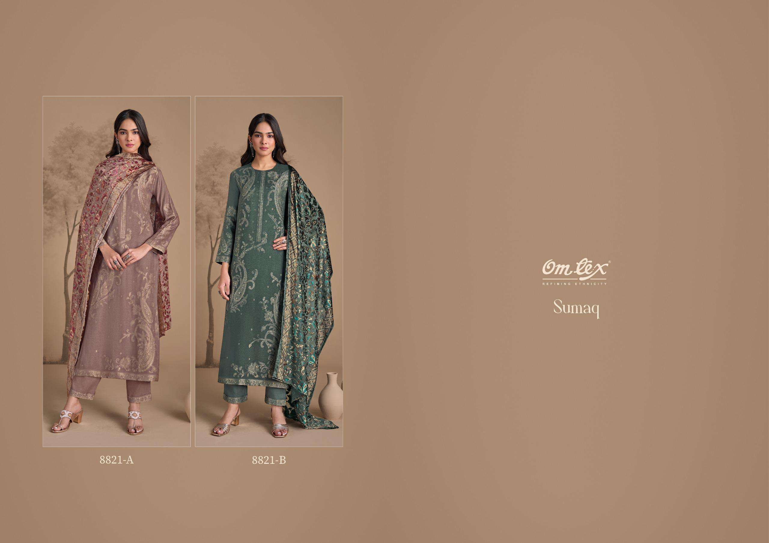 sumaq by omtex 8821 colors pashmina jacquard designer salwar kameez wholesale price surat