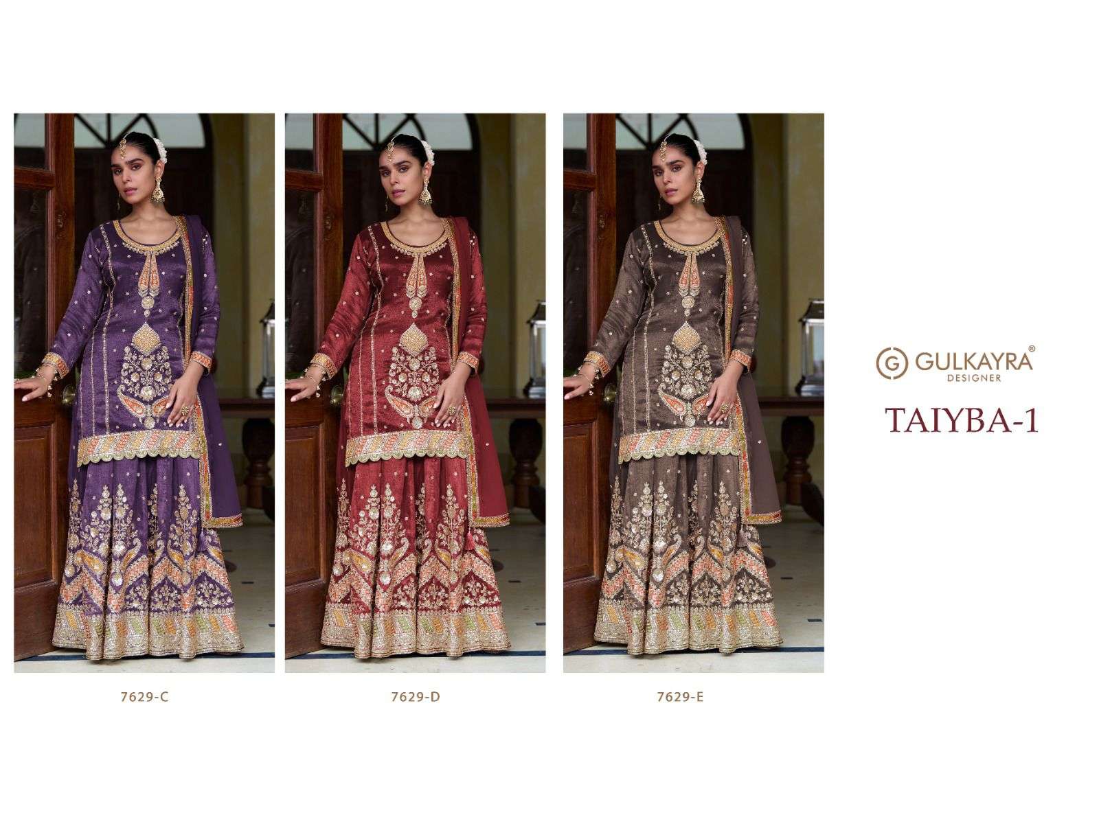 taiyba vol-1 by gulkayra designer 7629 colors simmer silk readymade salwar kameez wholesale price surat