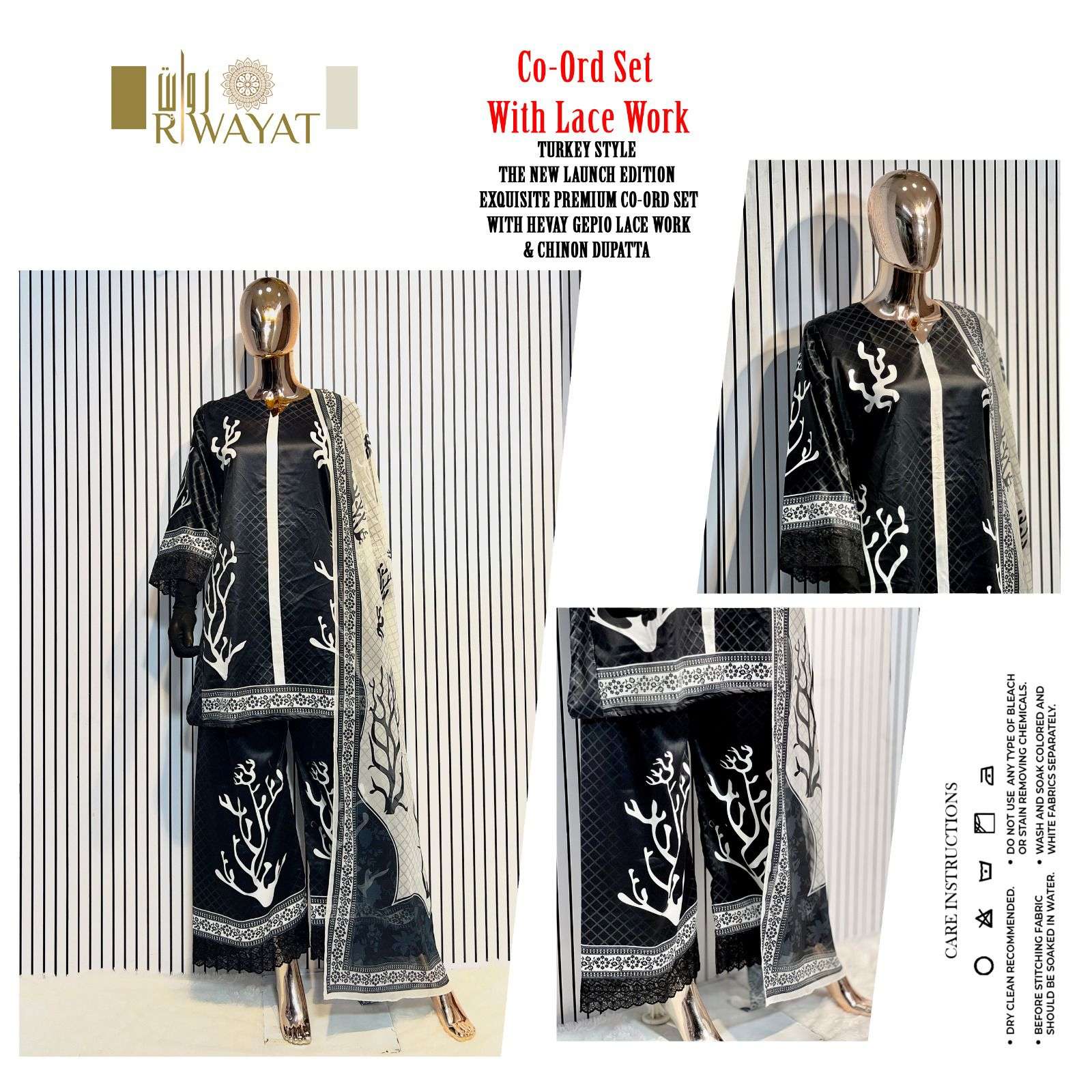 turkey style riwayat satin cotton designer readymade cord set wholesale price surat