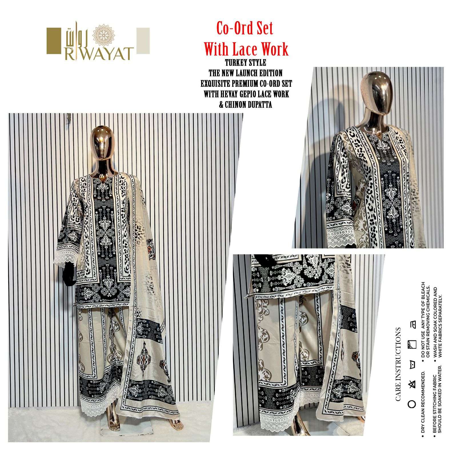 turkey style riwayat satin cotton designer readymade cord set wholesale price surat