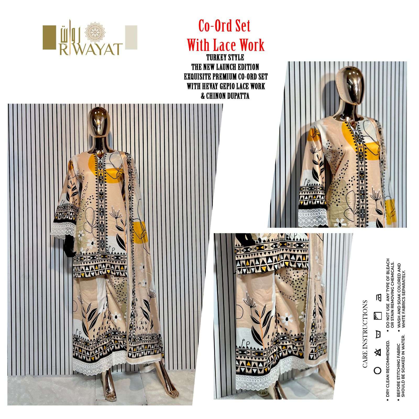 turkey style riwayat satin cotton designer readymade cord set wholesale price surat