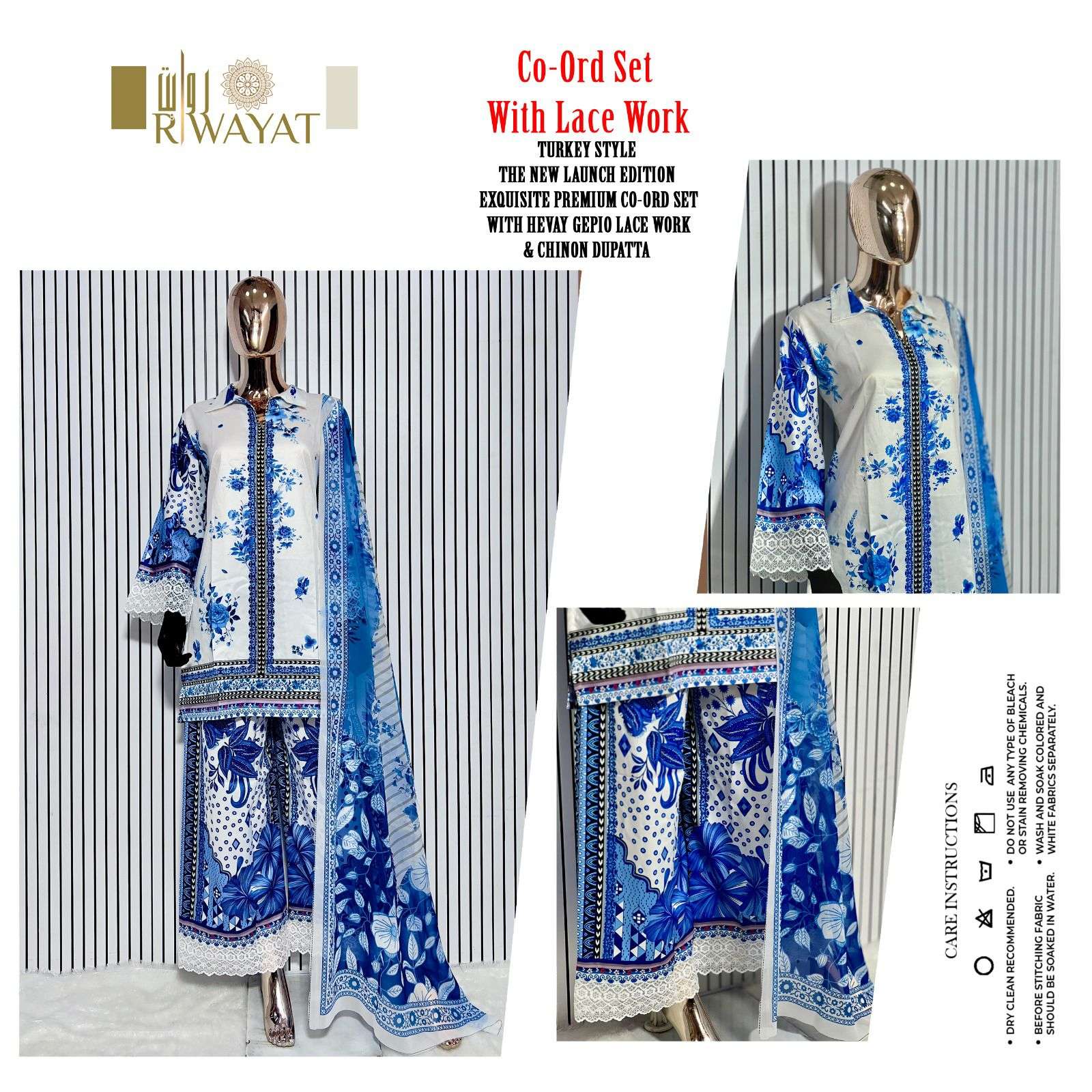 turkey style riwayat satin cotton designer readymade cord set wholesale price surat