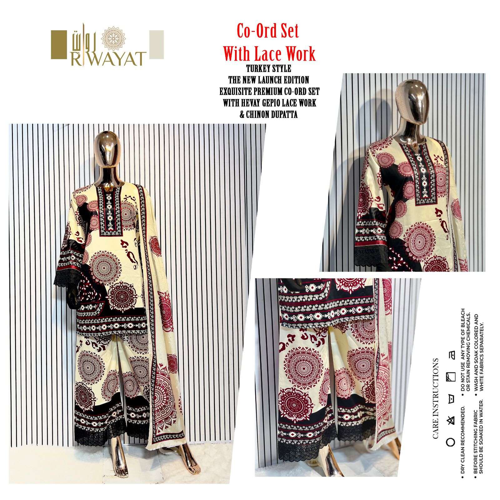 turkey style riwayat satin cotton designer readymade cord set wholesale price surat