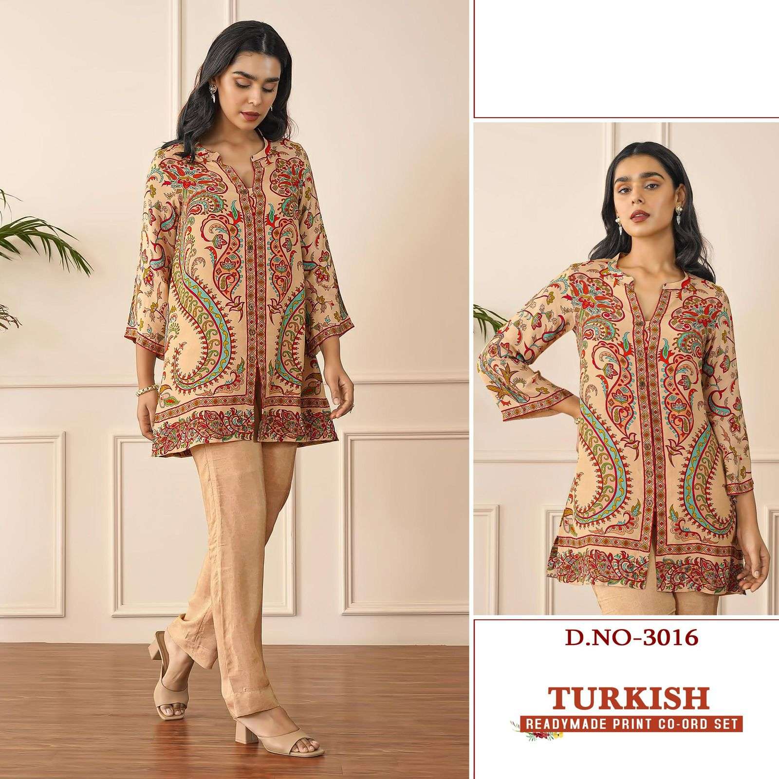 turkish cord-set by pf ethnic modal satin designer readymade cord set wholesale price surat